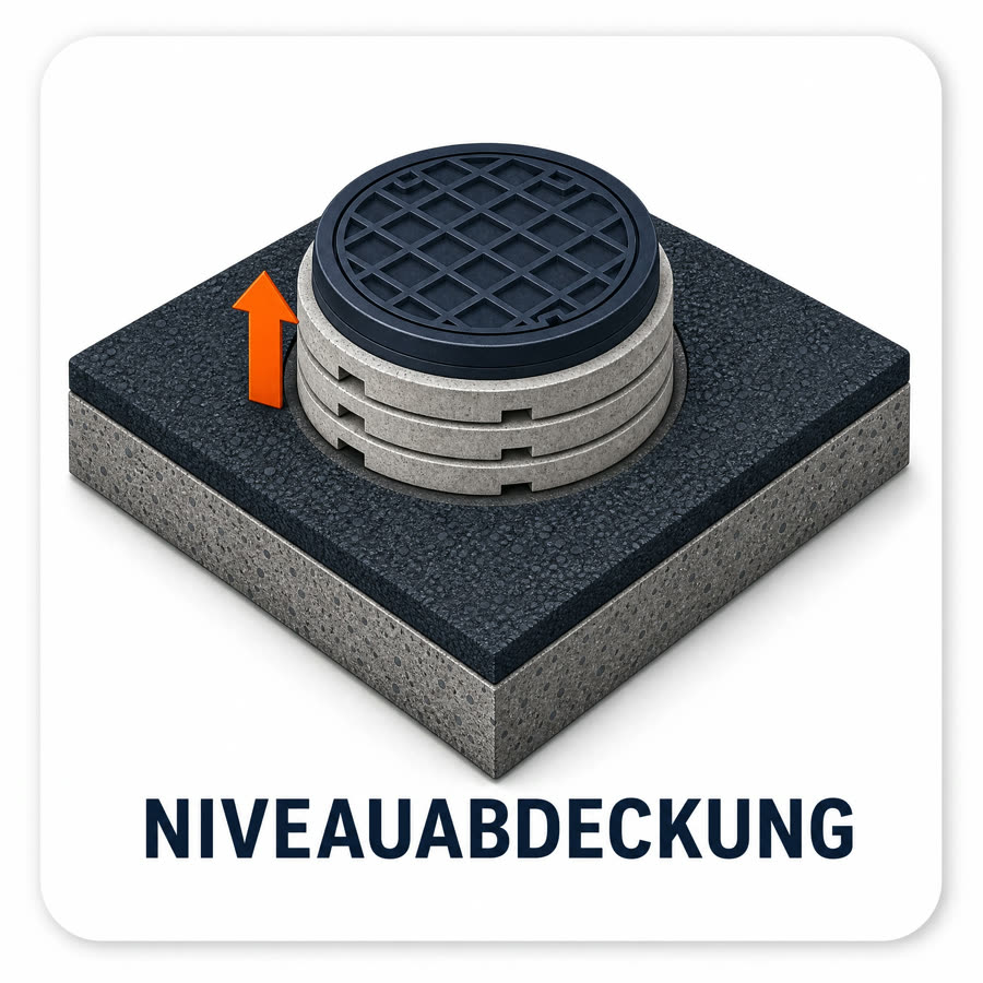 Einbau von Niveauabdeckung – Icon, zum Vergrößern anklicken